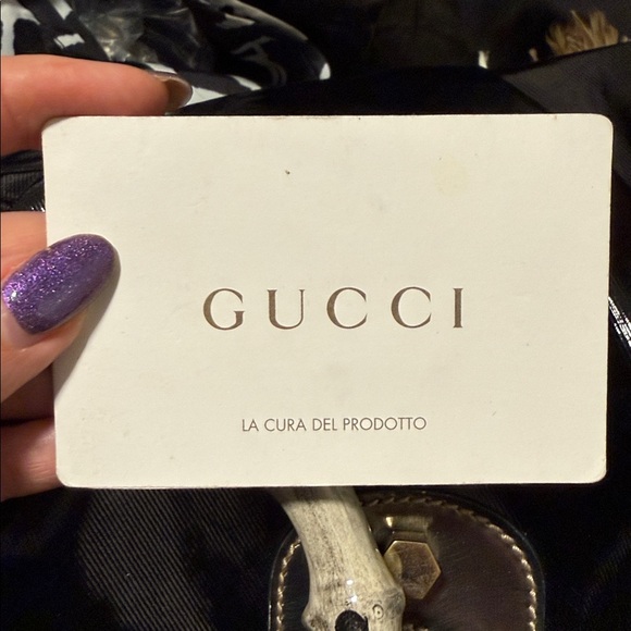 Gucci Black Coated Canvas and Leather Dialux Pop Bamboo Satchel - Picture 11 of 12